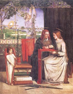 Dante Gabriel Rossetti The Girlhood of Mary Virgin (mk28) Sweden oil painting art